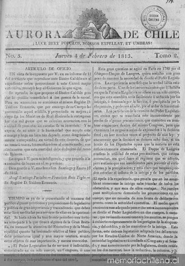 Aurora de Chile, periódico ministerial y político