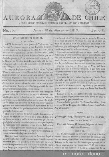 Aurora de Chile, periódico ministerial y político