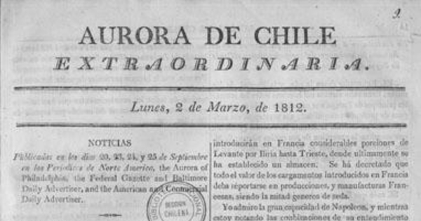 Aurora de Chile, periódico ministerial y político