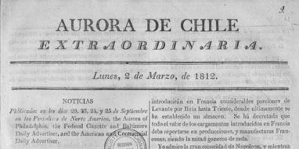 Aurora de Chile, periódico ministerial y político