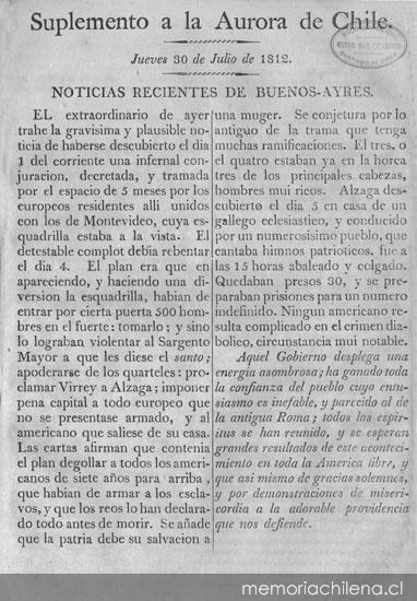 Aurora de Chile, periódico ministerial y político