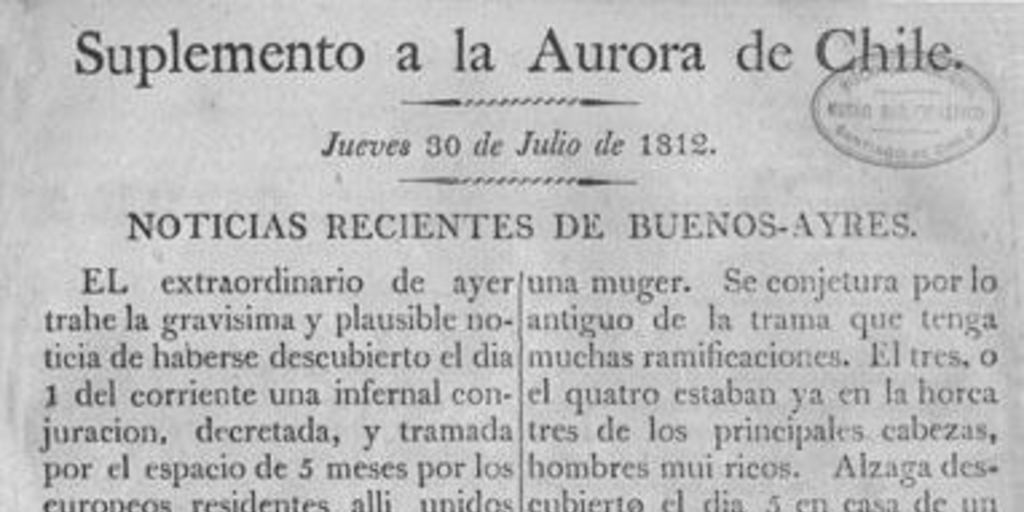 Aurora de Chile, periódico ministerial y político