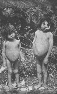 Niños kawéskar, hacia 1920