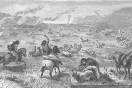 Caza de guanacos y ñandúes, hacia 1870