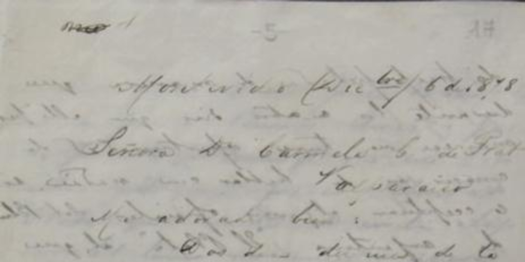 Montevideo, 6 de diciembre de 1878 : carta de Arturo Prat a Carmela Carvajal