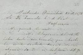 Montevideo, 21 de diciembre de 1878 : carta de Arturo Prat a Carmela Carvajal