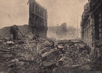 Calle Blanco esquina Edwards, Valparaíso, tras el terremoto de 1906