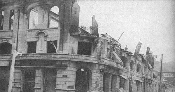 Calle Lincoyán, Concepción, tras el terremoto de 1939