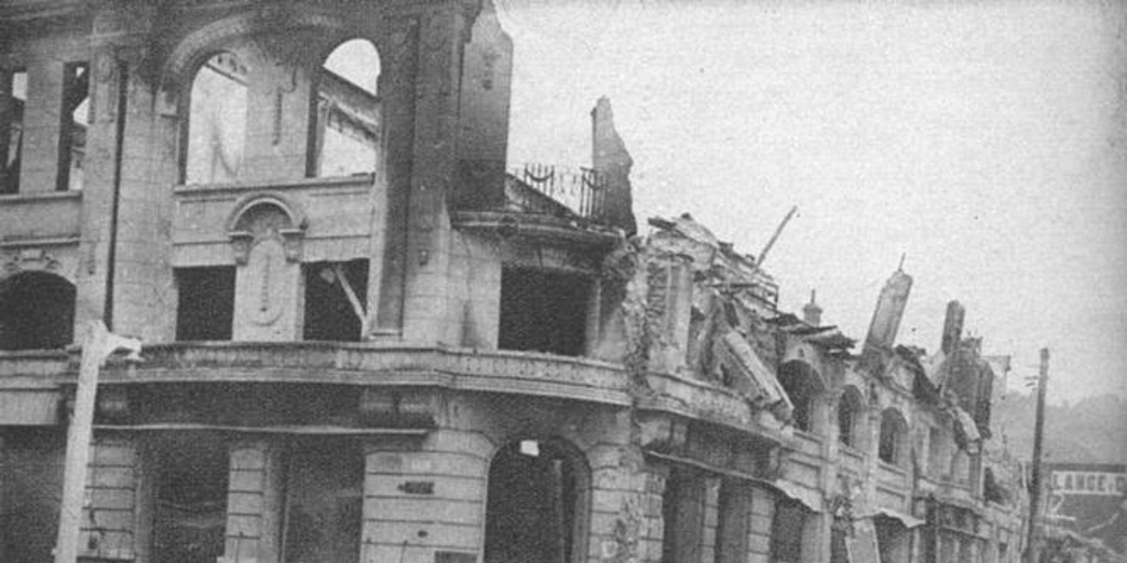 Calle Lincoyán, Concepción, tras el terremoto de 1939