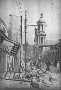 Centro de Concepción tras el terremoto de 1939