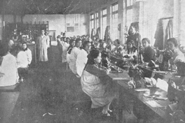 Fábrica de calzado Álvarez, Yarza y Cia, sección aparado, Talca, 1933