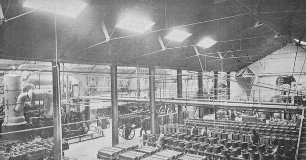 Refinería de azúcar de Viña del Mar. Sección moldes, Viña del Mar, 1902