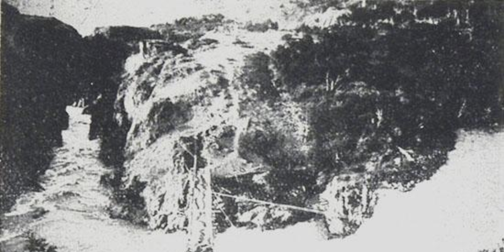 Puente sobre el río del Salto, Aysén, hacia 1920