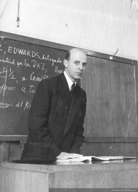 Jaime Eyzaguirre, profesor en la Escuela de Derecho de la Universidad de Chile, 1950