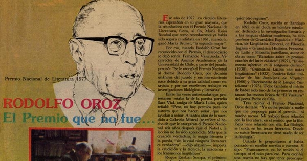 Rodolfo Oroz : el premio que no fue...