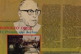 Rodolfo Oroz : el premio que no fue...