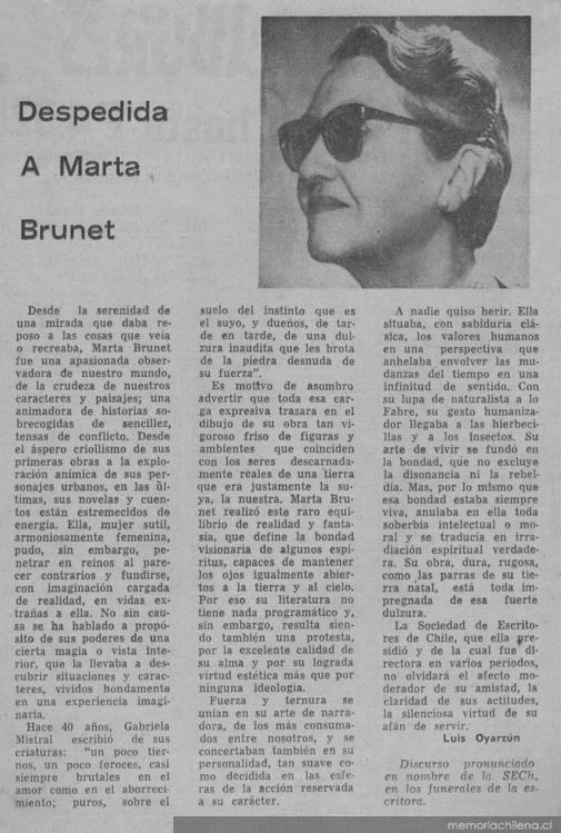Despedida a Marta Brunet