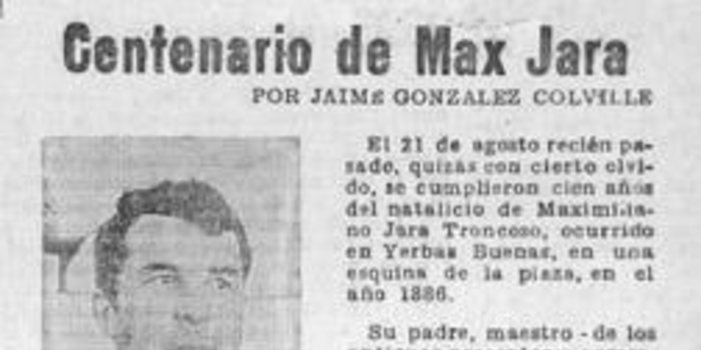 Centenario de Max Jara