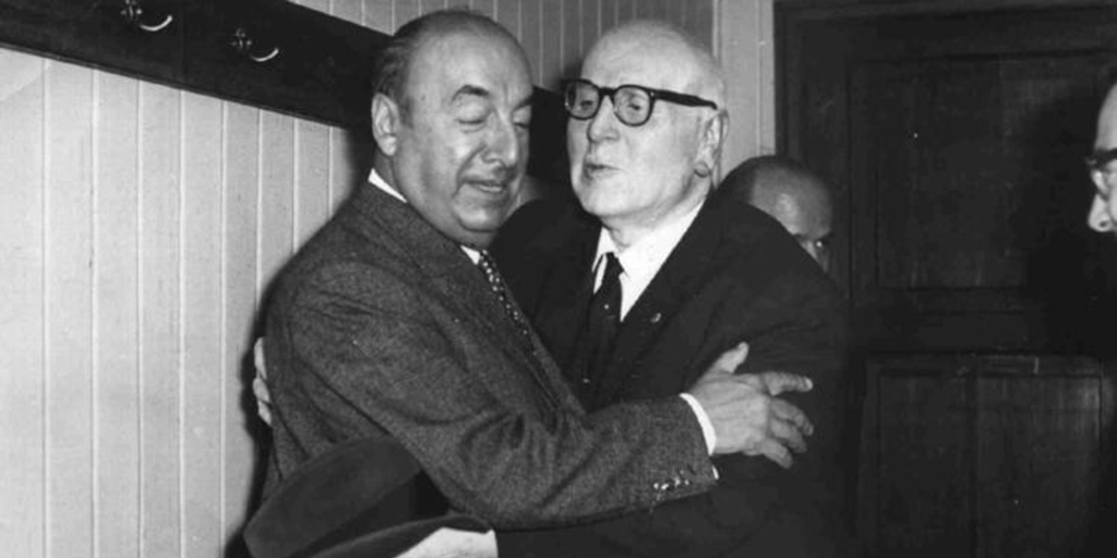 Fernando Santiván y Pablo Neruda, 1967