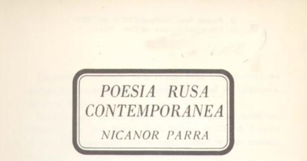 Poesía rusa contemporánea, 1971