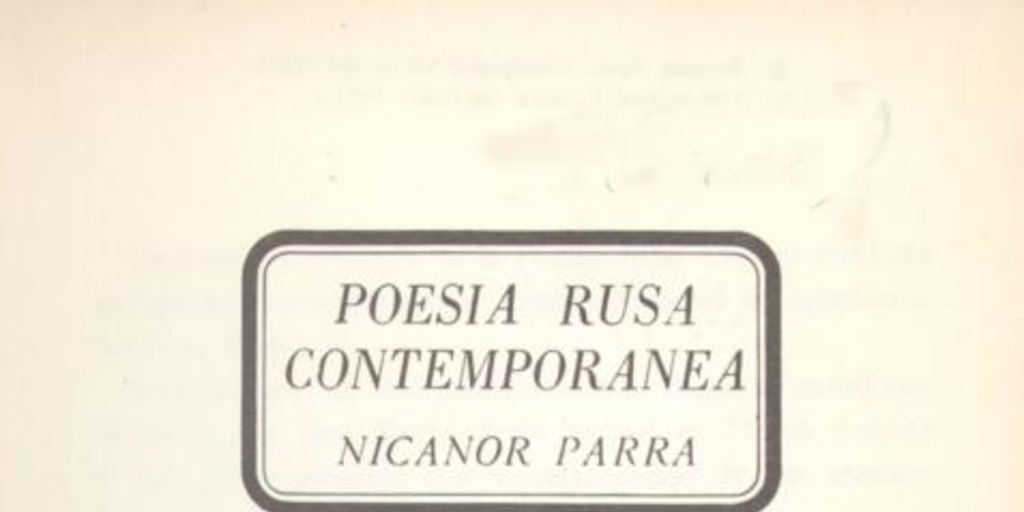 Poesía rusa contemporánea, 1971