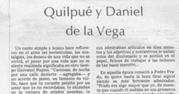 Quilpué y Daniel de la Vega