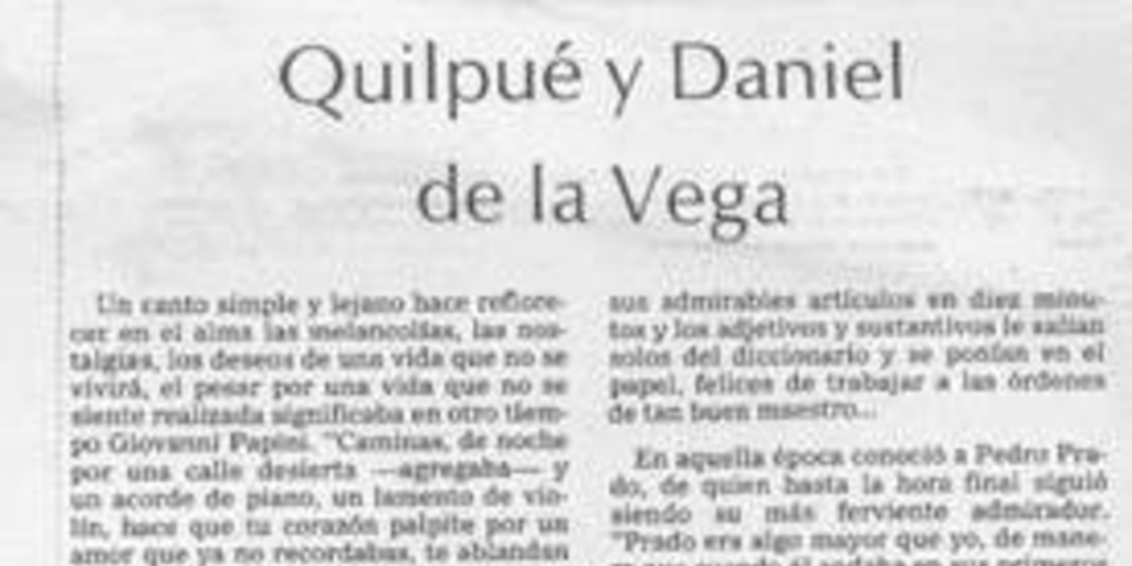 Quilpué y Daniel de la Vega