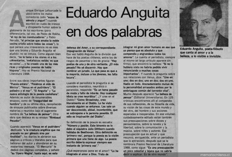 Eduardo Anguita en dos palabras