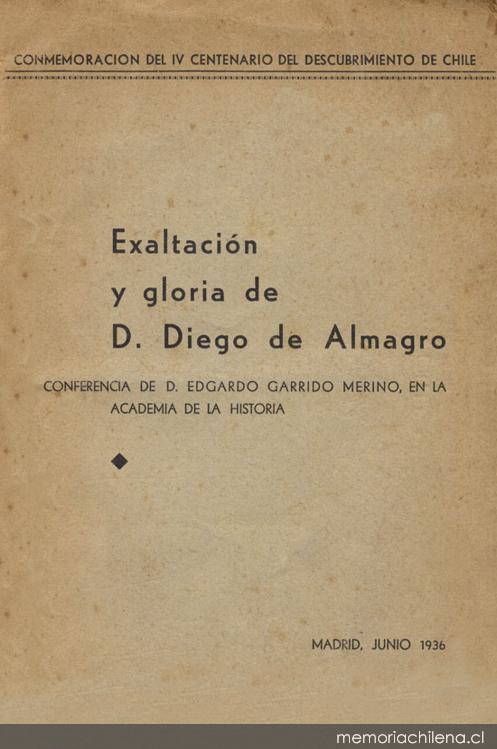 Exaltación y gloria de D. Diego de Almagro