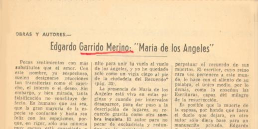 Edgardo Garrido Merino : María de los Ángeles