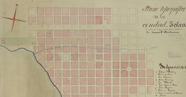 Plano topográfico de la ciudad de Talca, 1859