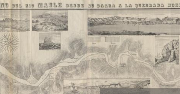 Plano del Río Maule desde su barra a la quebrada Honda, 1855