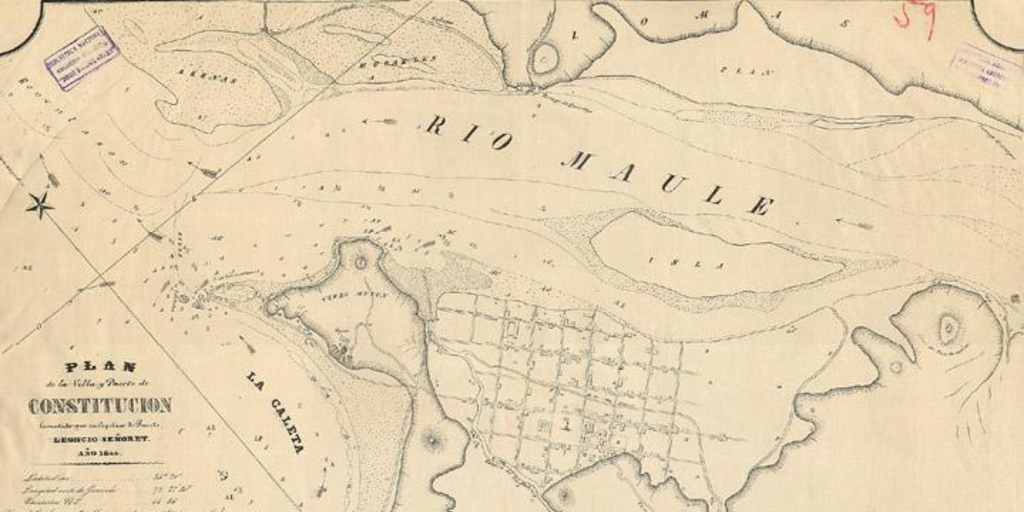 Plan de la Villa y Puerto de Constitución, 1844