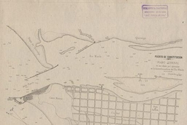 Puerto de Constitución : plano jeneral de las obras por ejecutar en la desembocadura del Rio Maule, 1877