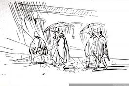Transeúntes talquinos en una noche de lluvia, 1836