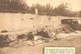 Terremoto de Talca el 1 de diciembre de 1928 : un campamento en la calle 7 norte