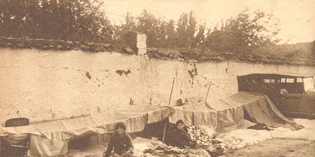 Terremoto de Talca el 1 de diciembre de 1928 : un campamento en la calle 7 norte