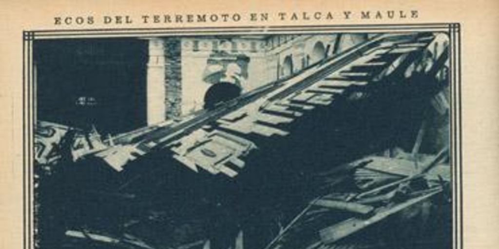 Terremoto de Talca el 1 de diciembre de 1928 : interior Iglesia Parroquial de Linares