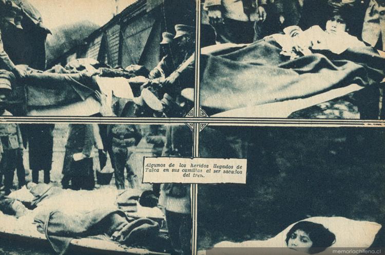 Terremoto de Talca el 1 de diciembre de 1928 : Algunos de los heridos llegados de Talca