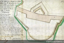 Plano del Castillo de Amargos en el puerto de Valdivia con R' aprovacion del 6 de marzo de 1767 para demostrar la dispocision mas combeniente al terreno y expresar su plan de costas y auxilios