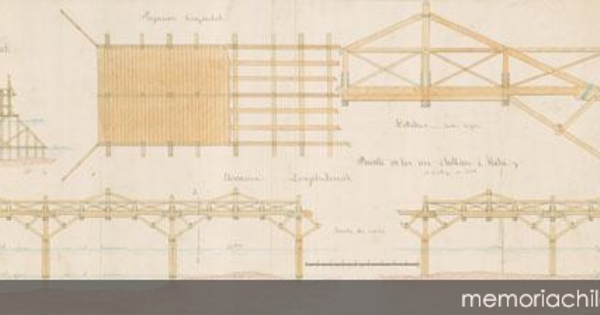 Plano para los puentes de los ríos Chillán e Itata, 1856