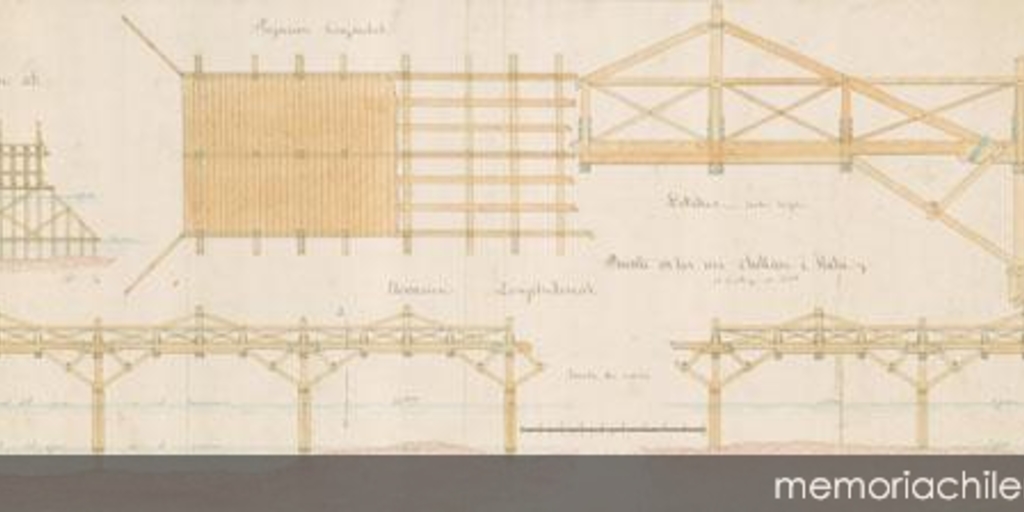 Plano para los puentes de los ríos Chillán e Itata, 1856