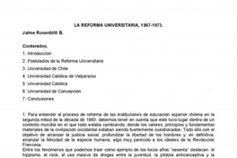 La reforma universitaria en Chile : 1967-1970