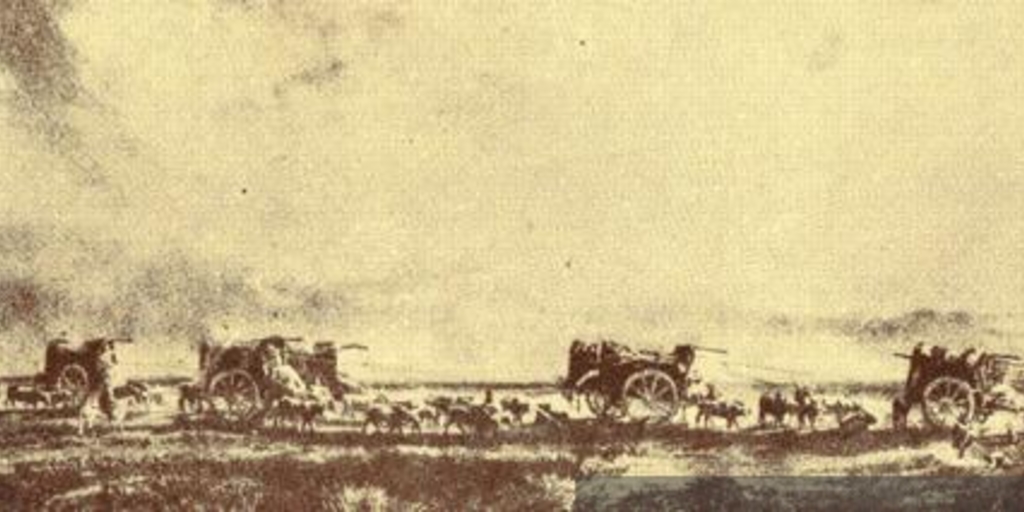 Tropas de carretas en La Pampa, hacia 1840