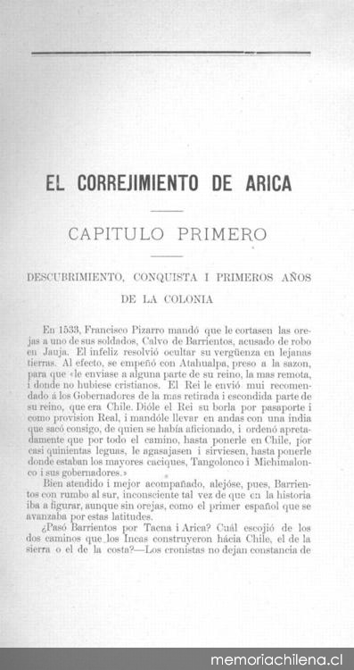 El correjimiento de Arica : 1535-1784