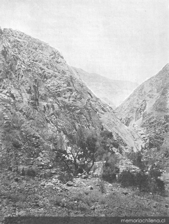 Ferrocarril de Arica a La Paz : Quebrada de Jarinaya, hacia 1913