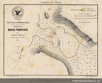 Croquis de la Bahía Porvenir, Estrecho de Magallanes, 1881