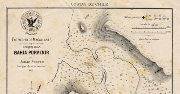 Croquis de la Bahía Porvenir, Estrecho de Magallanes, 1881