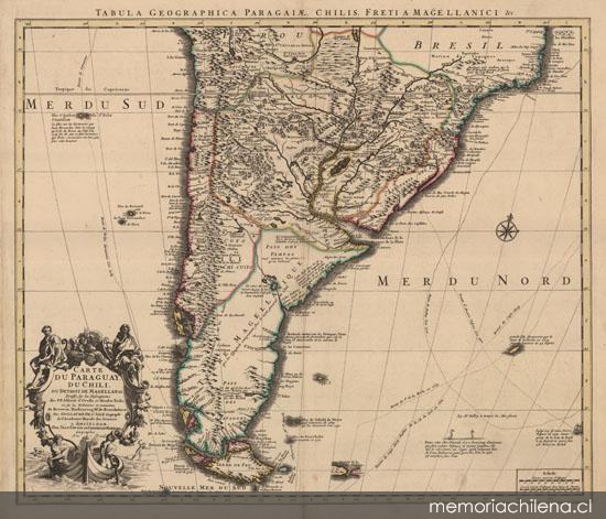 Carte du Paraguay, du Chili, du Detroit de Magellan, siglo XVIII