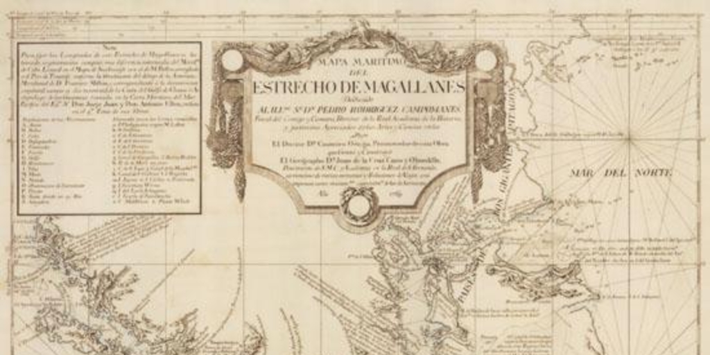 Mapa marítimo del Estrecho de Magallanes, 1769